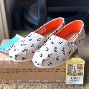 Toms - Natural Anchors Embroidered
